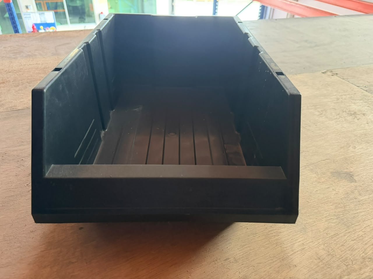 Open-Front Black Plastic Component Bin (175H x 295W x 480L mm)